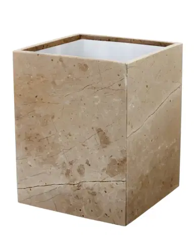 Marble Crafter Myrtus Polished Marble Square Waste Bin with Liner | Thumbnail 1 Marble Crafter Myrtus Polished Marble Square Waste Bin with Liner | Thumbnail 1