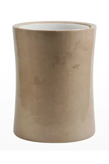 Marble Crafter Myrtus Verona Beige Marble Waste Bin w/ Liner | Thumbnail 2 Marble Crafter Myrtus Verona Beige Marble Waste Bin w/ Liner | Thumbnail 2