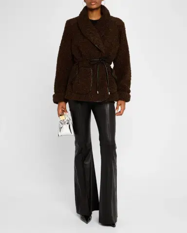 Simkhai Kimia Faux Fur Tie Waist Jacket | Thumbnail 2 Simkhai Kimia Faux Fur Tie Waist Jacket | Thumbnail 2