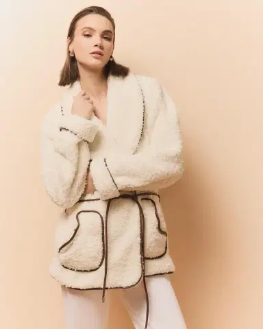 Simkhai Kimia Faux Fur Tie Waist Jacket | Thumbnail 5 Simkhai Kimia Faux Fur Tie Waist Jacket | Thumbnail 5
