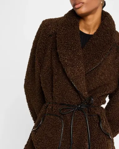 Simkhai Kimia Faux Fur Tie Waist Jacket | Thumbnail 6 Simkhai Kimia Faux Fur Tie Waist Jacket | Thumbnail 6