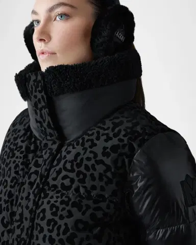 Mackage Lydana-FLP Leopard Short Down Jacket with Detachable Bib | Thumbnail 5 Mackage Lydana-FLP Leopard Short Down Jacket with Detachable Bib | Thumbnail 5
