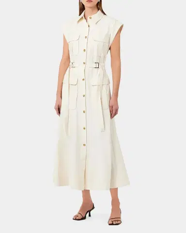NICHOLAS Romina Striata-Print Utility Midi Dress | Thumbnail 2 NICHOLAS Romina Striata-Print Utility Midi Dress | Thumbnail 2