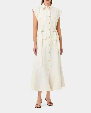 NICHOLAS Romina Striata-Print Utility Midi Dress | Thumbnail 4 NICHOLAS Romina Striata-Print Utility Midi Dress | Thumbnail 4
