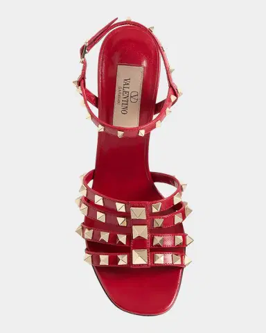 Valentino Garavani 100mm Rockstud Leather Ankle-Strap Sandals | Thumbnail 4 Valentino Garavani 100mm Rockstud Leather Ankle-Strap Sandals | Thumbnail 4
