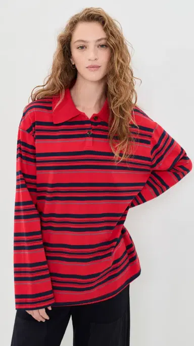 VRG GRL Kinsley Stripe Polo | Thumbnail 2 VRG GRL Kinsley Stripe Polo | Thumbnail 2