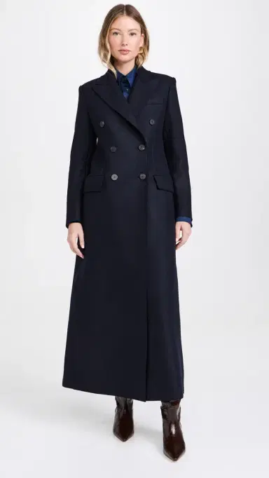 Harris Wharf London Women Long Double Breasted Tailored Coat Pressed Wool | Thumbnail 2 Harris Wharf London Women Long Double Breasted Tailored Coat Pressed Wool | Thumbnail 2