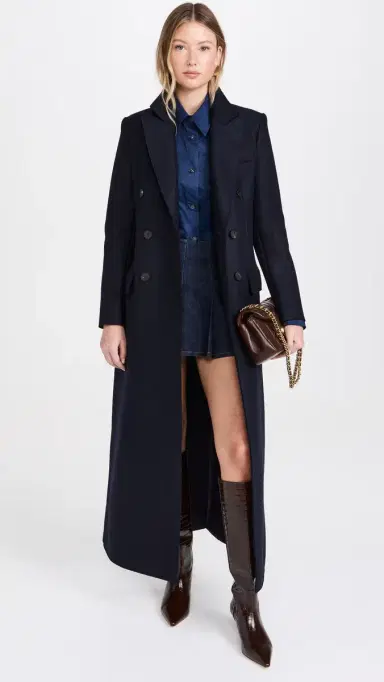 Harris Wharf London Women Long Double Breasted Tailored Coat Pressed Wool | Thumbnail 5 Harris Wharf London Women Long Double Breasted Tailored Coat Pressed Wool | Thumbnail 5