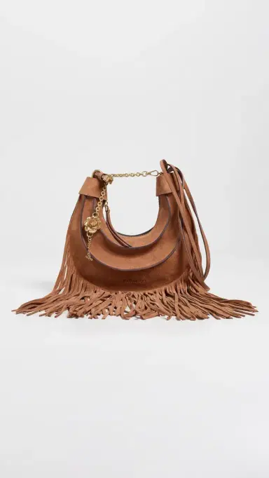Farm Rio Suede Hobo Large Fringes Banana Bag | Thumbnail 3 Farm Rio Suede Hobo Large Fringes Banana Bag | Thumbnail 3