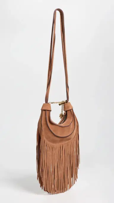 Farm Rio Suede Hobo Large Fringes Banana Bag | Thumbnail 4 Farm Rio Suede Hobo Large Fringes Banana Bag | Thumbnail 4