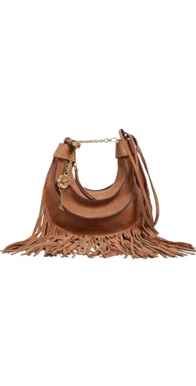 Farm Rio Suede Hobo Large Fringes Banana Bag | Thumbnail 1 Farm Rio Suede Hobo Large Fringes Banana Bag | Thumbnail 1