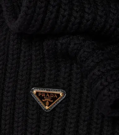 Prada Ribbed-knit virgin wool scarf | Thumbnail 2 Prada Ribbed-knit virgin wool scarf | Thumbnail 2