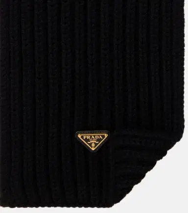 Prada Ribbed-knit virgin wool scarf | Thumbnail 3 Prada Ribbed-knit virgin wool scarf | Thumbnail 3
