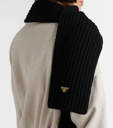 Prada Ribbed-knit virgin wool scarf | Thumbnail 4 Prada Ribbed-knit virgin wool scarf | Thumbnail 4