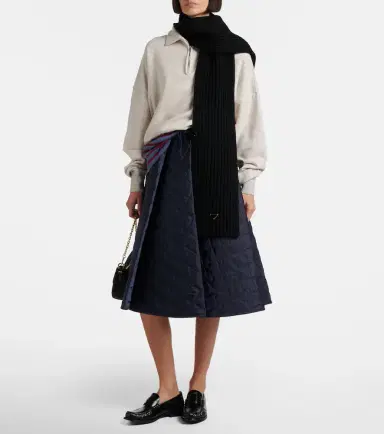 Prada Ribbed-knit virgin wool scarf | Thumbnail 5 Prada Ribbed-knit virgin wool scarf | Thumbnail 5