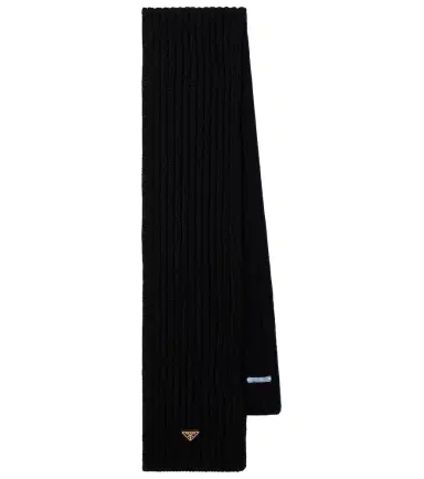 Prada Ribbed-knit virgin wool scarf | Thumbnail 1 Prada Ribbed-knit virgin wool scarf | Thumbnail 1