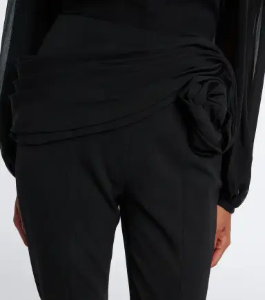 Carolina Herrera Floral-appliqué wool-blend leggings | Thumbnail 3 Carolina Herrera Floral-appliqué wool-blend leggings | Thumbnail 3