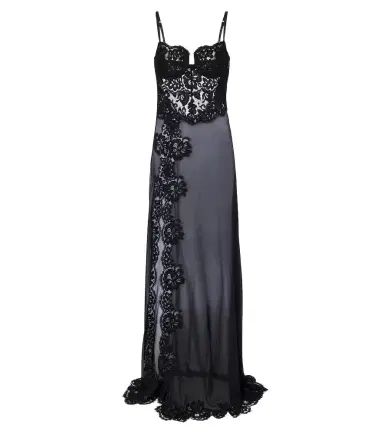 Dolce & Gabbana Lace-trimmed silk and and cotton-blend gown | Thumbnail 1 Dolce & Gabbana Lace-trimmed silk and and cotton-blend gown | Thumbnail 1