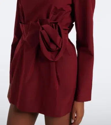 Magda Butrym Floral-appliqué cotton and silk minidress | Thumbnail 3 Magda Butrym Floral-appliqué cotton and silk minidress | Thumbnail 3