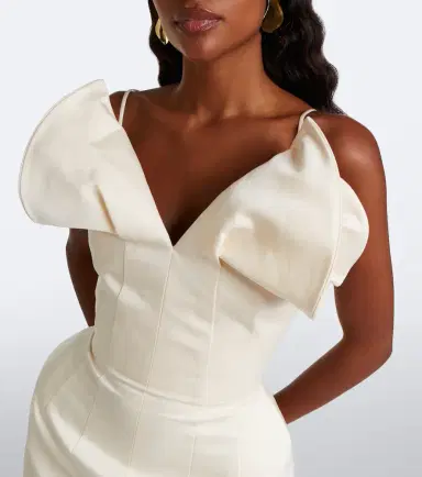 Magda Butrym Draped cotton and silk corset dress | Thumbnail 3 Magda Butrym Draped cotton and silk corset dress | Thumbnail 3