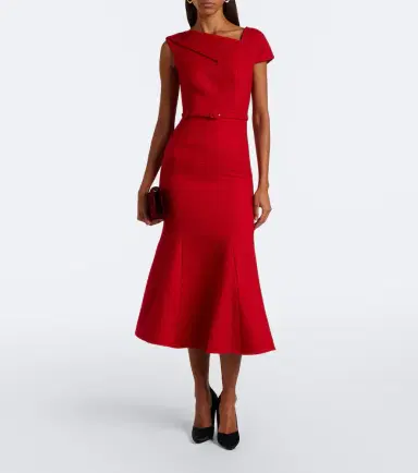 Roland Mouret Belted asymmetric bouclé cocktail dress | Thumbnail 2 Roland Mouret Belted asymmetric bouclé cocktail dress | Thumbnail 2