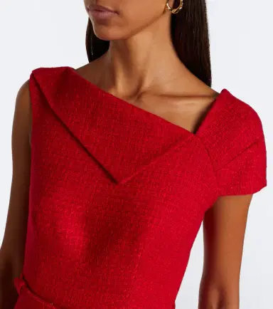 Roland Mouret Belted asymmetric bouclé cocktail dress | Thumbnail 5 Roland Mouret Belted asymmetric bouclé cocktail dress | Thumbnail 5