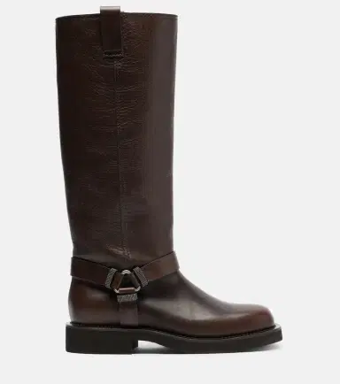 Brunello Cucinelli Monili leather knee-high boots | Thumbnail 3 Brunello Cucinelli Monili leather knee-high boots | Thumbnail 3