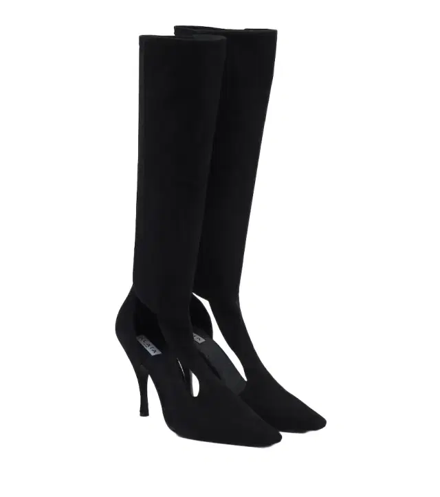 Alaïa Cut-out suede knee-high boots Alaïa Cut-out suede knee-high boots