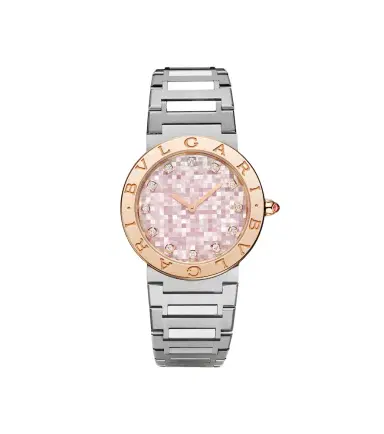 BVLGARI embellished 18kt rose gold and stainless steel watch | Thumbnail 1 BVLGARI embellished 18kt rose gold and stainless steel watch | Thumbnail 1