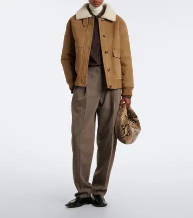 Yves Salomon Teddy-trimmed suede jacket | Thumbnail 5 Yves Salomon Teddy-trimmed suede jacket | Thumbnail 5