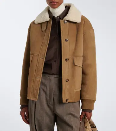 Yves Salomon Teddy-trimmed suede jacket | Thumbnail 6 Yves Salomon Teddy-trimmed suede jacket | Thumbnail 6