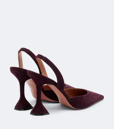 Amina Muaddi Holli suede slingback pumps | Thumbnail 2 Amina Muaddi Holli suede slingback pumps | Thumbnail 2