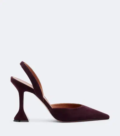 Amina Muaddi Holli suede slingback pumps | Thumbnail 3 Amina Muaddi Holli suede slingback pumps | Thumbnail 3