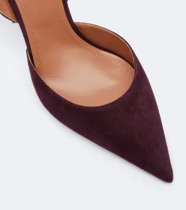 Amina Muaddi Holli suede slingback pumps | Thumbnail 4 Amina Muaddi Holli suede slingback pumps | Thumbnail 4