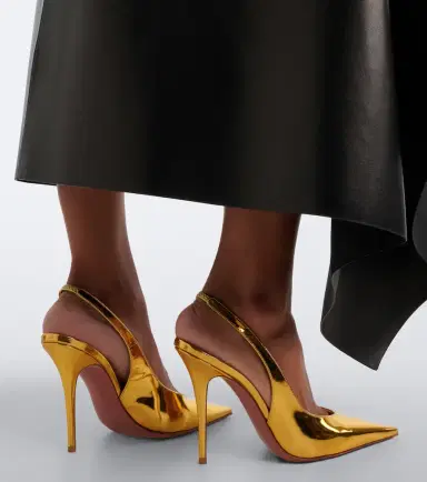 Amina Muaddi Anok metallic leather slingback pumps | Thumbnail 5 Amina Muaddi Anok metallic leather slingback pumps | Thumbnail 5