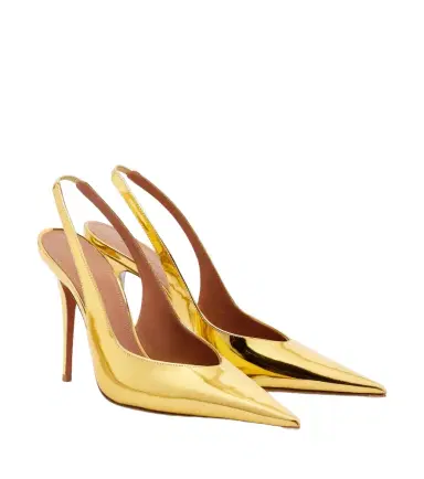 Amina Muaddi Anok metallic leather slingback pumps | Thumbnail 1 Amina Muaddi Anok metallic leather slingback pumps | Thumbnail 1