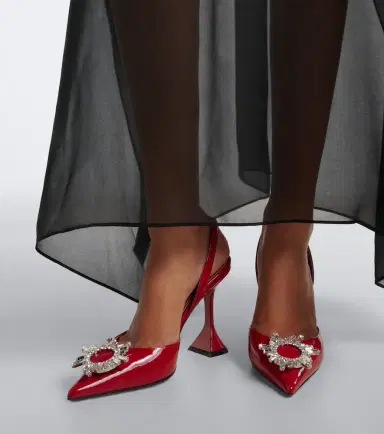 Amina Muaddi Begum embellished leather slingback pumps | Thumbnail 5 Amina Muaddi Begum embellished leather slingback pumps | Thumbnail 5