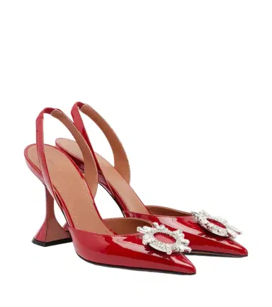 Amina Muaddi Begum embellished leather slingback pumps | Thumbnail 1 Amina Muaddi Begum embellished leather slingback pumps | Thumbnail 1