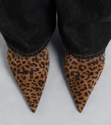 Amina Muaddi Barbara leopard-print suede ankle boots | Thumbnail 6 Amina Muaddi Barbara leopard-print suede ankle boots | Thumbnail 6