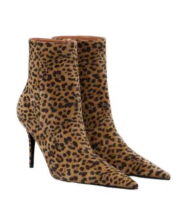 Amina Muaddi Barbara leopard-print suede ankle boots | Thumbnail 1 Amina Muaddi Barbara leopard-print suede ankle boots | Thumbnail 1