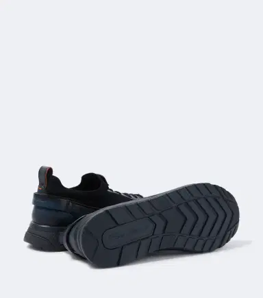 Santoni Leather-trimmed knitted sneakers | Thumbnail 3 Santoni Leather-trimmed knitted sneakers | Thumbnail 3