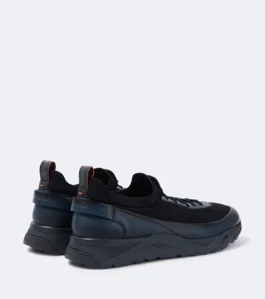 Santoni Leather-trimmed knitted sneakers | Thumbnail 4 Santoni Leather-trimmed knitted sneakers | Thumbnail 4
