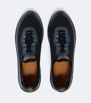 Santoni Leather-trimmed knitted sneakers | Thumbnail 6 Santoni Leather-trimmed knitted sneakers | Thumbnail 6