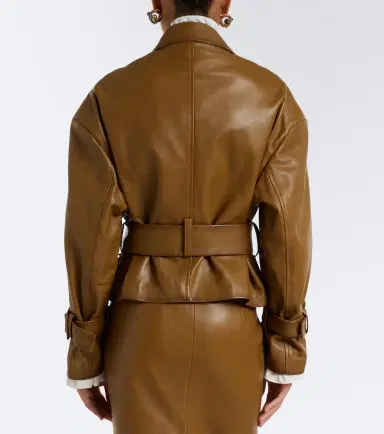 Dorothee Schumacher Sleek Statement Belted leather jacket | Thumbnail 2 Dorothee Schumacher Sleek Statement Belted leather jacket | Thumbnail 2