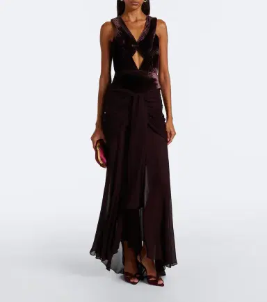 Zimmermann Valiant cutout draped velvet gown | Thumbnail 4 Zimmermann Valiant cutout draped velvet gown | Thumbnail 4
