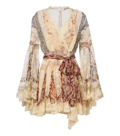 Zimmermann Valiant floral lace-trimmed wrap dress | Thumbnail 1 Zimmermann Valiant floral lace-trimmed wrap dress | Thumbnail 1
