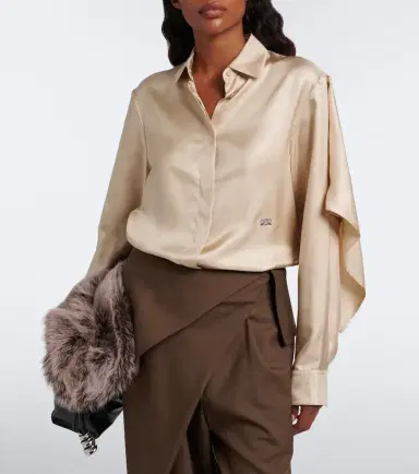 Loewe Caped silk twill shirt | Thumbnail 2 Loewe Caped silk twill shirt | Thumbnail 2