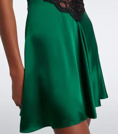 Rodarte Lace-trimmed silk satin minidress | Thumbnail 2 Rodarte Lace-trimmed silk satin minidress | Thumbnail 2