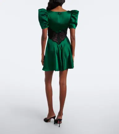 Rodarte Lace-trimmed silk satin minidress | Thumbnail 3 Rodarte Lace-trimmed silk satin minidress | Thumbnail 3