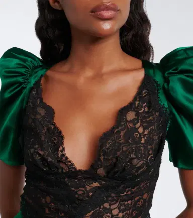 Rodarte Lace-trimmed silk satin minidress | Thumbnail 5 Rodarte Lace-trimmed silk satin minidress | Thumbnail 5